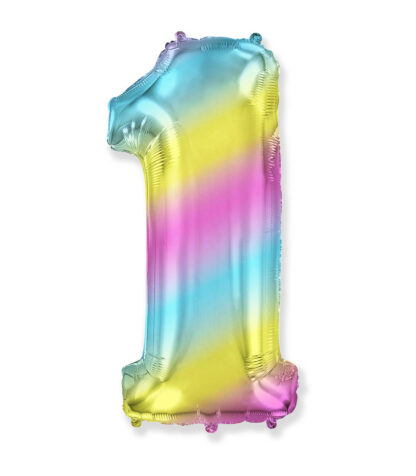 Palloncino Mylar Numero 1 Multicolor Gradient