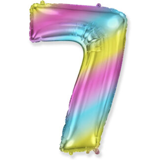 Palloncino Mylar Numero 7 Multicolor Gradient