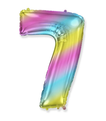 Palloncino Mylar Numero 7 Multicolor Gradient