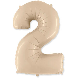 Palloncino Mylar Numero 2 Crema