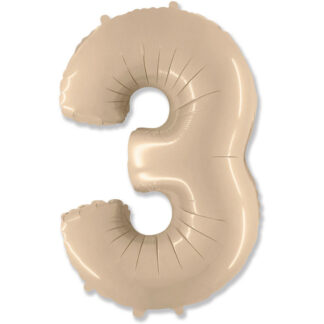 Palloncino Mylar Numero 3 Crema