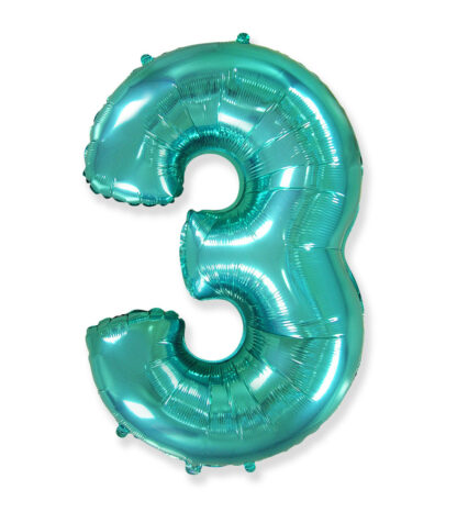 Palloncino Mylar Numero 3 Verde Menta