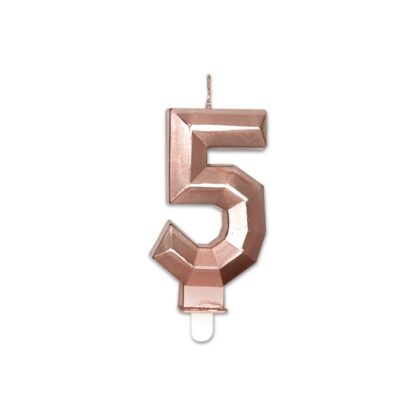 Candelina Diamant Rosa Gold Metal Numero 5