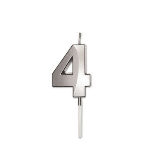 Candelina Prestige Argento metal Numero 4 - ingrocartgroup