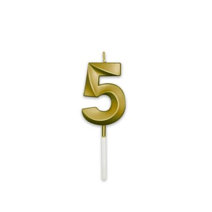 Candelina Prestige oro metal Numero 5