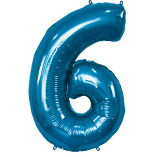 Palloncino Mylar Numero 6 Blu