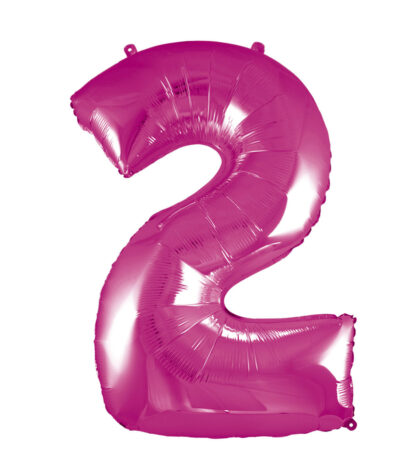 Palloncino Mylar Numero 2 Fucsia