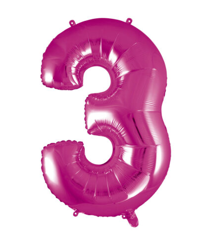 Palloncino Mylar Numero 3 Fucsia