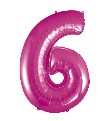 Palloncino Mylar Numero 6 Fucsia