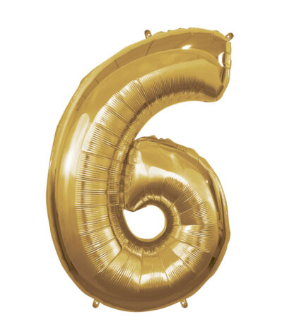 Palloncino Mylar Numero 6 Oro