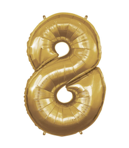 Palloncino Mylar Numero 8 Oro