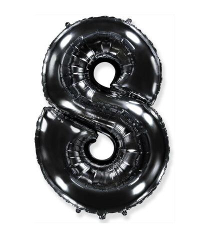 Palloncino Mylar Numero 8 Nero