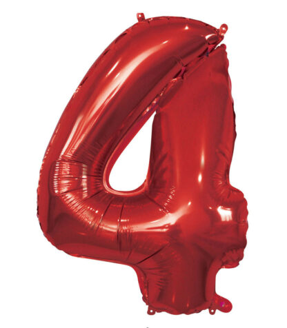 Palloncino Mylar Numero 4 Rosso