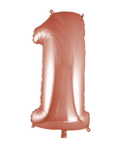 Palloncino Mylar Numero 1 Rosa Gold