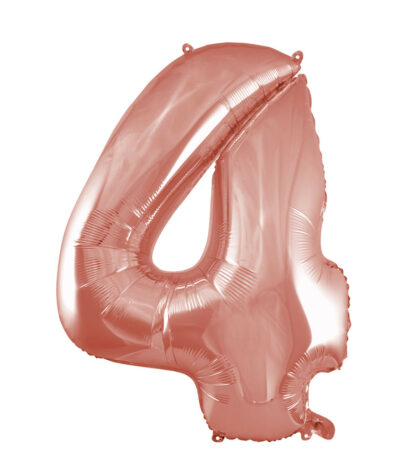 Palloncino Mylar Numero 4 Rosa Gold