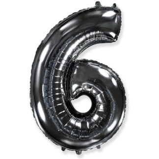 Palloncino Mylar Numero 6 Nero