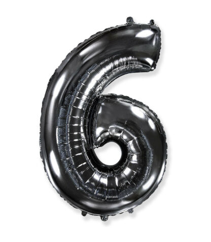 Palloncino Mylar Numero 6 Nero