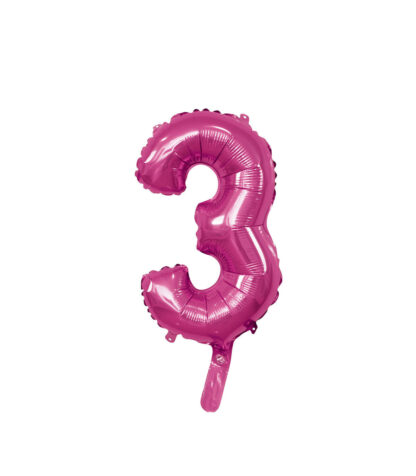 Palloncino Mylar Numero 3 Fucsia Mini