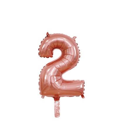 Palloncino Mylar Numero 2 Rosa Gold