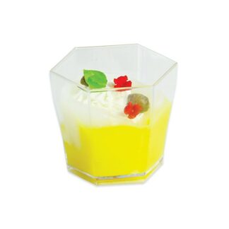 Bicchierini Esagonali Finger Food in plastica 5,5 x 4,5 x 4,5 cm Trasparenti