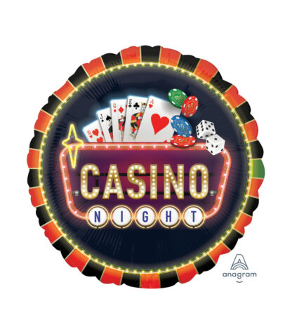 Mylar Casino Night Tondo 28"
