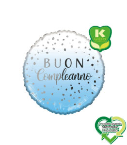 Palloncino Mylar Buon Compleanno Celeste con Drops 