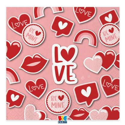 Tovaglioli 33 x 33 cm Love Stickers