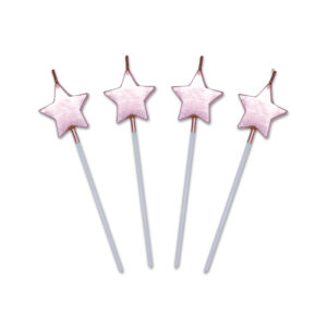 Candeline Pick Stelle Rosa Perla