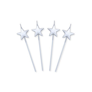 Candeline Pick Stelle Argento Metal 