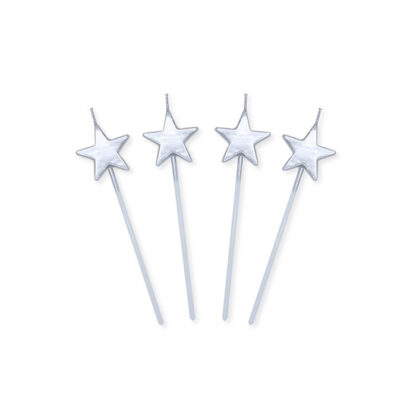 Candeline Pick Stelle Argento Metal