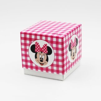 Scatola Cubo Minnie Party Fucsia 7x7x7 cm