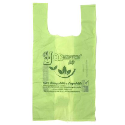 Shopper Bio Compostabili Verde Media 27x55 Cm