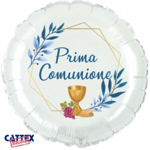 Palloncino Mylar Prima Comunione Blu Royal 18" 