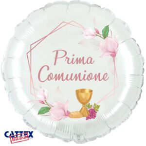 Palloncino Mylar Prima Comunione Rose Gold 18"