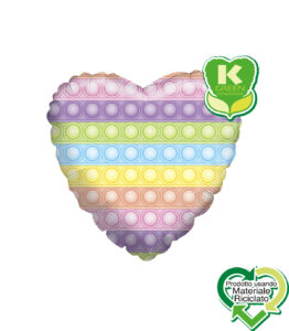 Mylar Cuore Macaron Pop It K-Green 18" 