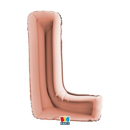 Palloncino Mylar Lettera L Rosa Gold 40"-101cm