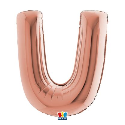 Palloncino Mylar Lettera U Rosa Gold 40"-101cm