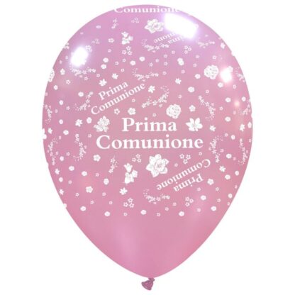 Palloncini Comunione Rosa Metallizzato In Lattice