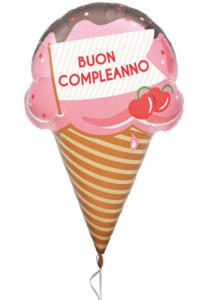 Palloncino Mylar Supershape Buon Compleanno Gelato 31" - 79 cm