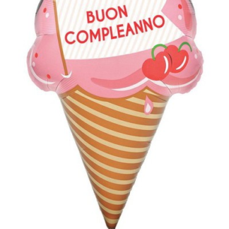 Palloncino Mylar Supershape Buon Compleanno Gelato 31" - 79 cm