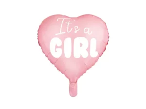 Palloncino Mylar It's A Girl Forma Cuore 18"