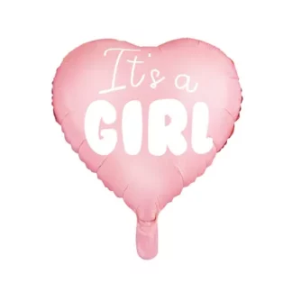 Palloncino Mylar It's A Girl Forma Cuore 18"