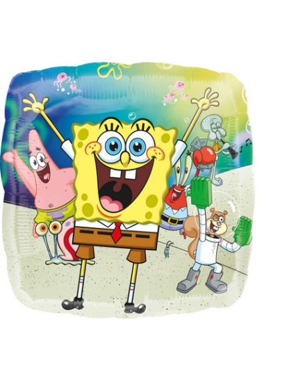 Palloncino In Mylar Quadrato Spongebob