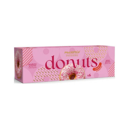 Donuts Maxtris gusto fragola con glassa rosa 6 pezzi