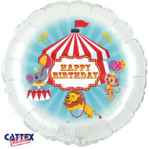 Palloncino Mylar Buon Compleanno Circo 18”