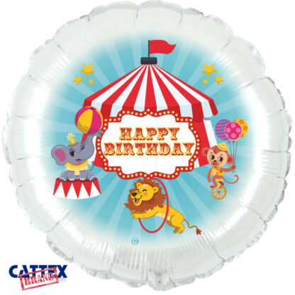 Palloncino Mylar Buon Compleanno Circo 18”