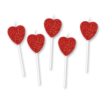 Candeline Picks 7 cm Cuore Glitter