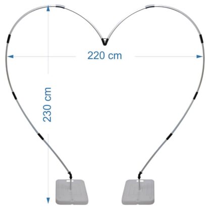 Arco a cuore da 2.3 mt di altezza